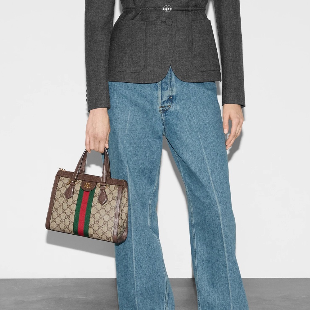 GUCCI Ophidia GG Supreme Monogram Small satchel.